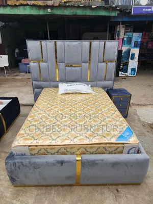 Quality 4.5by6 Upholstery Padded Bed Frame With One Bed Side