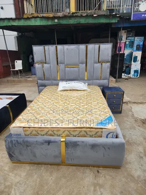 Quality 4.5by6 Upholstery Padded Bed Frame With One Bed Side