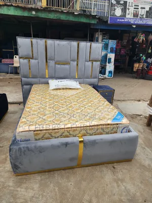 Quality 4.5by6 Upholstery Padded Bed Frame With One Bed Side