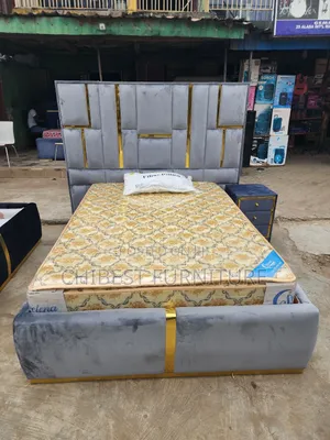 Quality 4.5by6 Upholstery Padded Bed Frame With One Bed Side