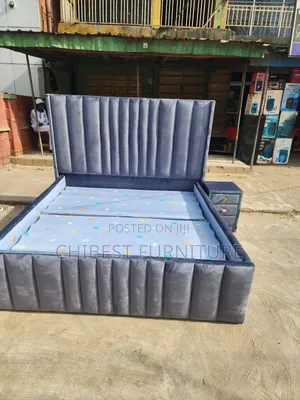 Quality 6by6 Upholstery Padded Bed Frame With One Bed Side