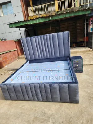 Quality 6by6 Upholstery Padded Bed Frame With One Bed Side