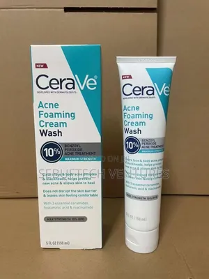 Cerave Acne Foaming Cream Wash With 10% Benzoyl Peroxide
