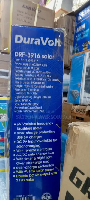 Duravollt Echargeable Standing Fan. Reliable
