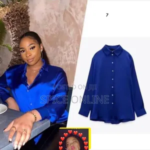 Ultra Vvip: Classy Long Sleeve Blue Blouse
