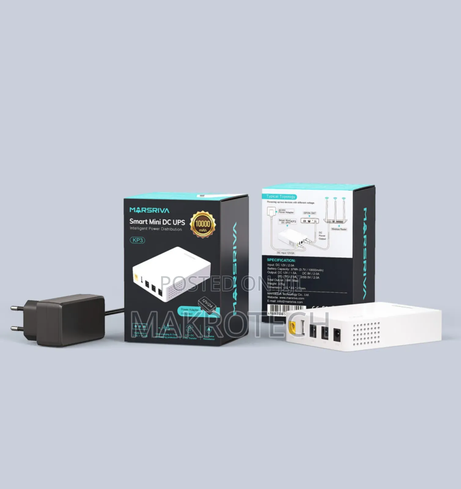 MARSRIVA KP3 10000mah Smart Mini DC UPS for Router