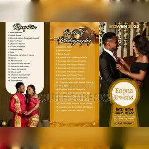 Printed Weddings Programme