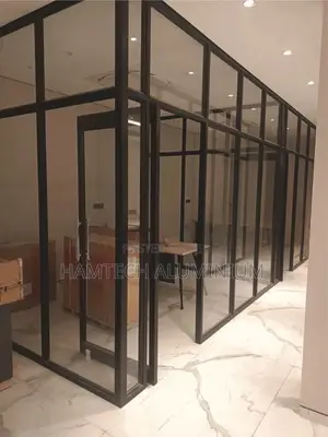 Office Aluminum Partition Glazed With 6mm Tinted Glass
