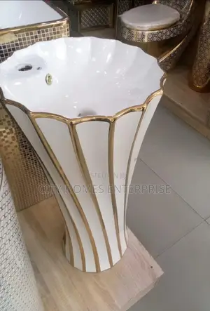 Gold and White Hand Wash Basin