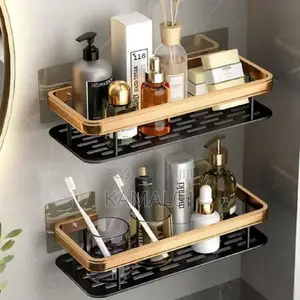 1pc Multifunctional Aluminium Kitchen Rack, Bathroom Storage