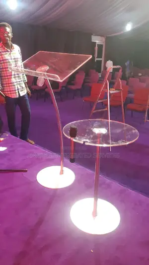 Acrylic Pulpit With the Side Stool (Foreign)