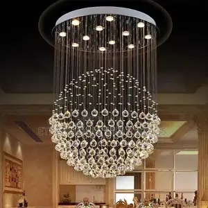Luxury Modern Led Rain Drop Staircase Chandelier Light