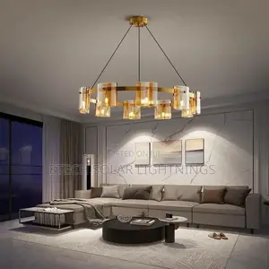 Luxury Modern Glass Gold Body Chandelier Light Fixture