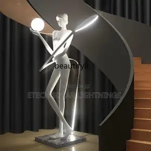 Artistic Floor Exercise Ribbon Goddess Sculpture Floor Lamp