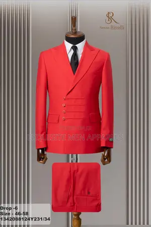 Quality Red Slim Fit 4 Button Turkish Mens Suit