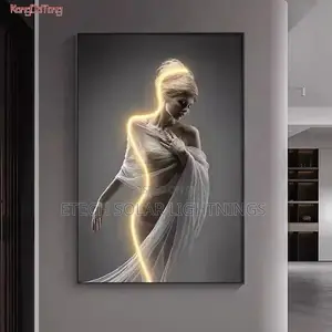 Modern Art Character Luminous Painting Led Wall Flame