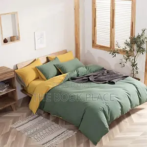 Yellow / Green Bedsheet With Pillow Case and Duvet
