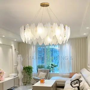 Luxury Crystal Chandelier Glass Feather Lamp