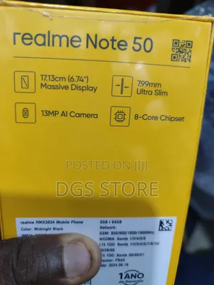 New Realme Note 50 64 GB Black