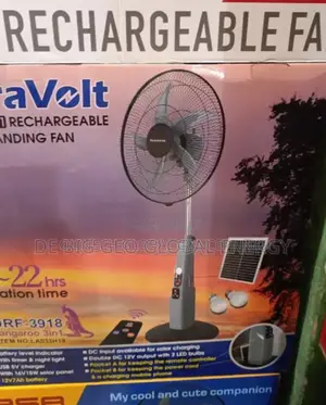 Duravolt Rechargeable Ac Dc Standing Fan With Solar Panel