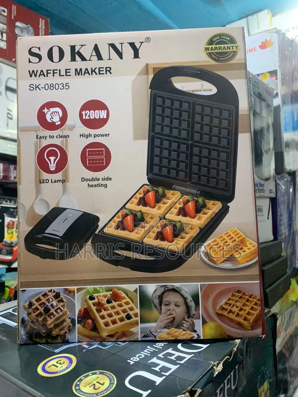 Waffle Maker Double Side Heating - 4 Slice
