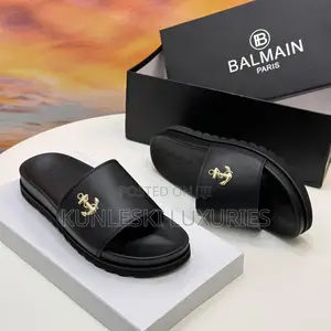 Original Balmain Leather Slippers