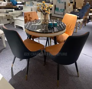 Dining Set Round Marble Table and Chairs