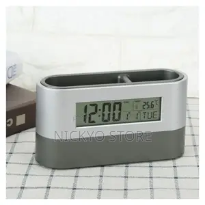 Electronic Alarm Digital Clock Innovative Pen Holder