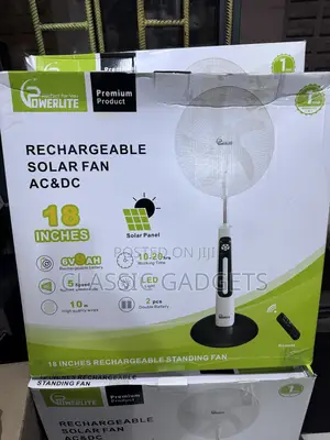 Powerlite Rechargeable Solar Fan 18" With Solar Panel