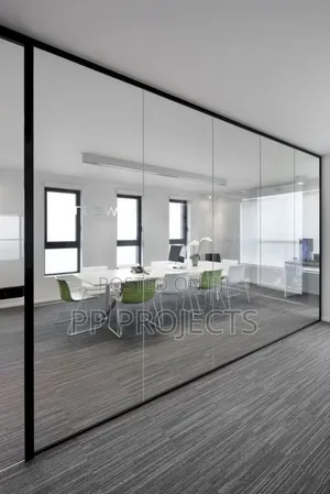 Contemporary Glass Partition Works Sandblast/Frost Designs