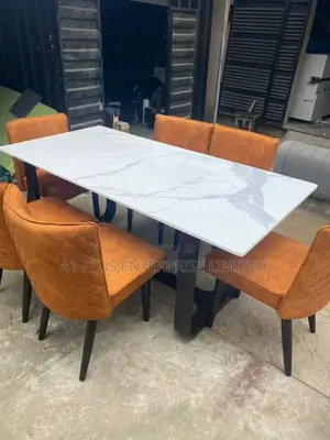 6 Seater Dining in Orange Brown Finish