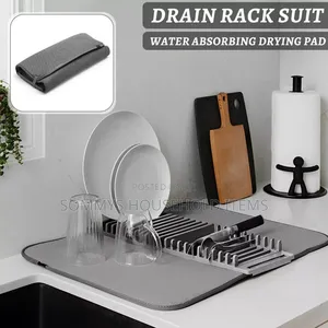 Foldable Water Absorbing/Drainage Utensils Rack Mat.