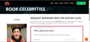 Celebrity Booking Website