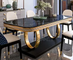 Royal Marble Dining Table With 6-Exotic Chairs