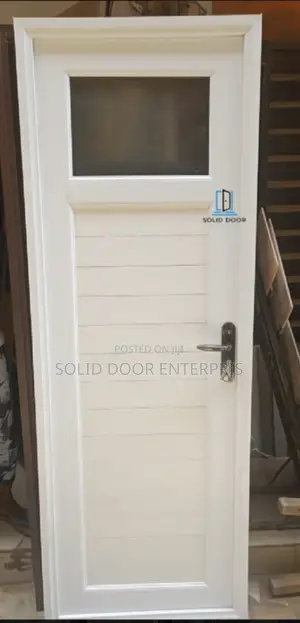 Solid PVC Toilet Door With Frame With Key