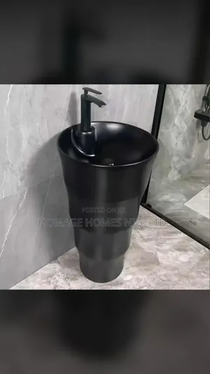 Matt Black Free Standing Wash Hand Basin.