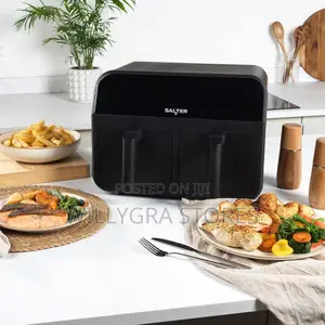 Salter Dual Air Fryer 2 X 3.7l Non-Stick Air Frying Drawers