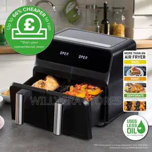 Daewoo Digital Air Fryer, Double Draws For Double Cooking