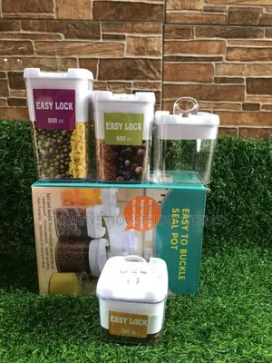 4set Easy Buckle Airtight Container Cereals Storage