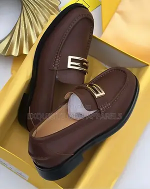 Designer Brown Fendi Roma Quality Leather Men’S Shoes