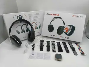 P9 Ultra 2 Unisex 2.2” Display Smartwatch 7 Strap + Headset