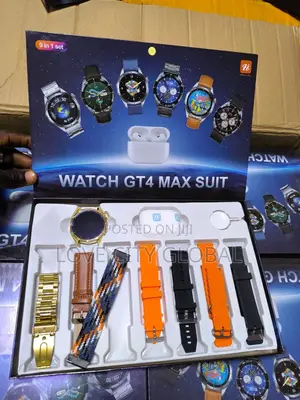 GT4 Max Suit 2.3” Screen Smartwatch, TWS Earphone, 7 Straps