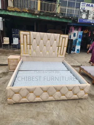 Quality 6by6 Upholstery Padded Bed Frame With One Bed Side