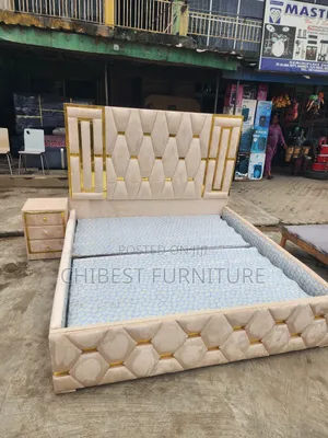 Quality 6by6 Upholstery Padded Bed Frame With One Bed Side