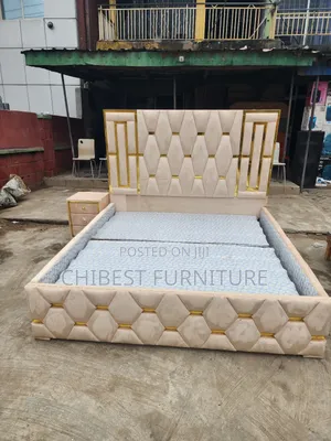 Quality 6by6 Upholstery Padded Bed Frame With One Bed Side