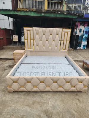 Quality 6by6 Upholstery Padded Bed Frame With One Bed Side