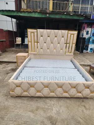 Quality 6by6 Upholstery Padded Bed Frame With One Bed Side