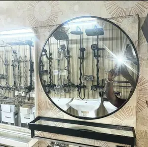 Framed Plain Mirror With Shelf