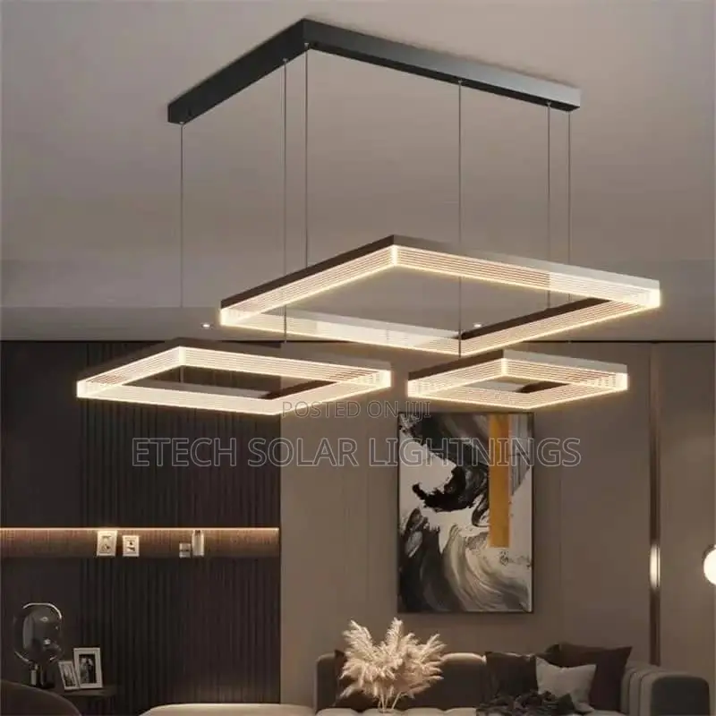 Nordic Black Square Dimmable Dropping Led Chandelier Light