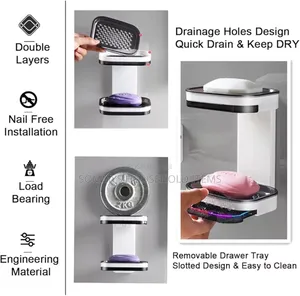 Wall Mounted Double Layers Soap Holder